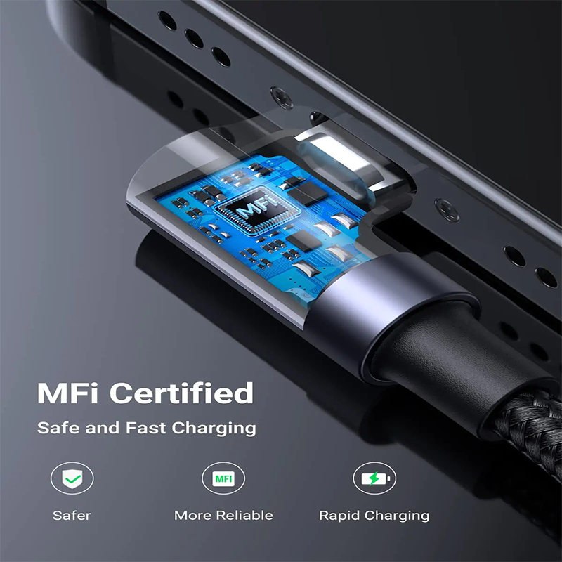 UGREEN USB-C to Angled Lightning Cable Aluminum Shell Braided 2m (Black) UGREEN USB-C to Angled Lightning Cable Aluminum Shell Braided 2m (Black)